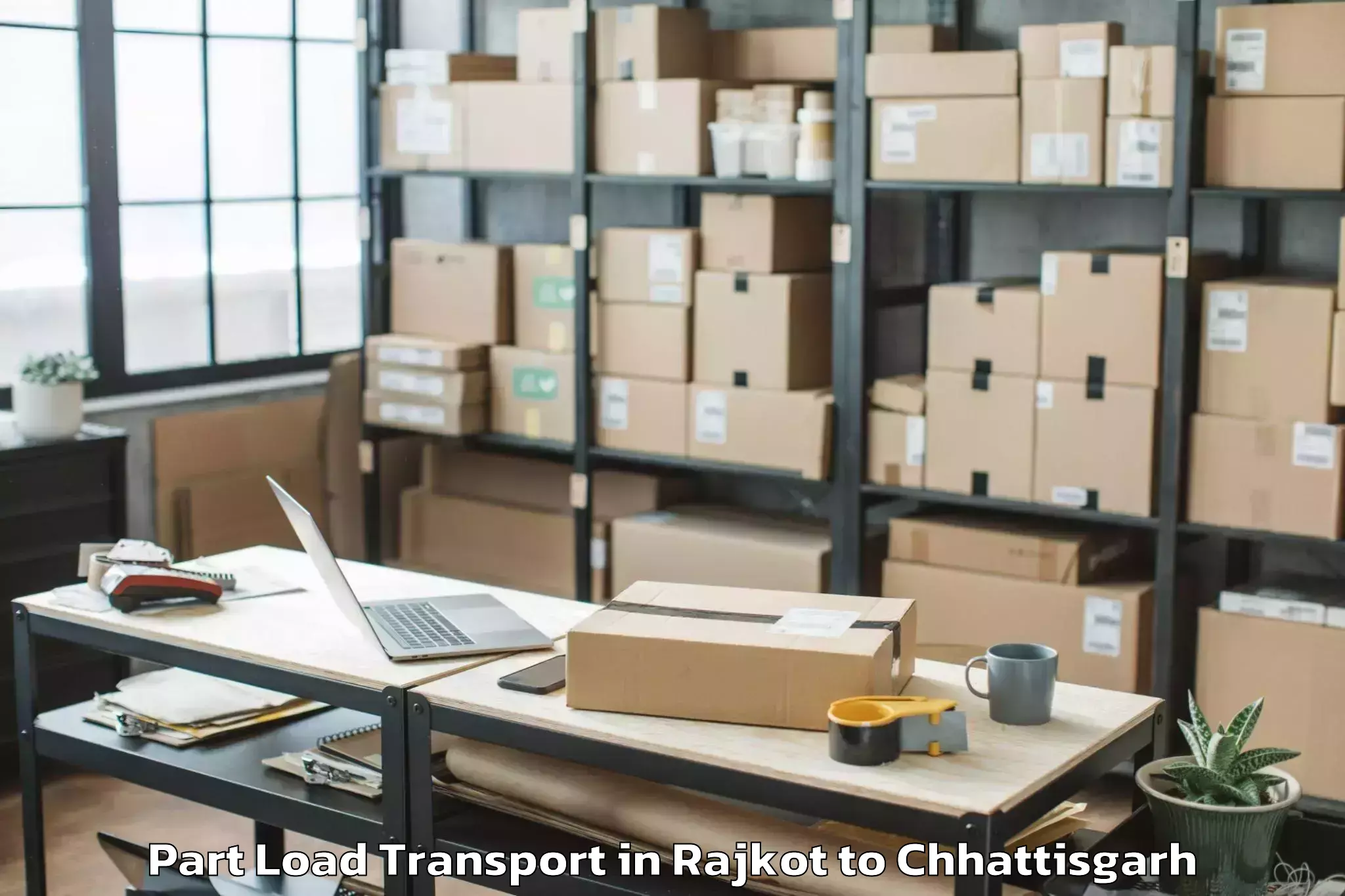 Get Rajkot to Mungeli Part Load Transport